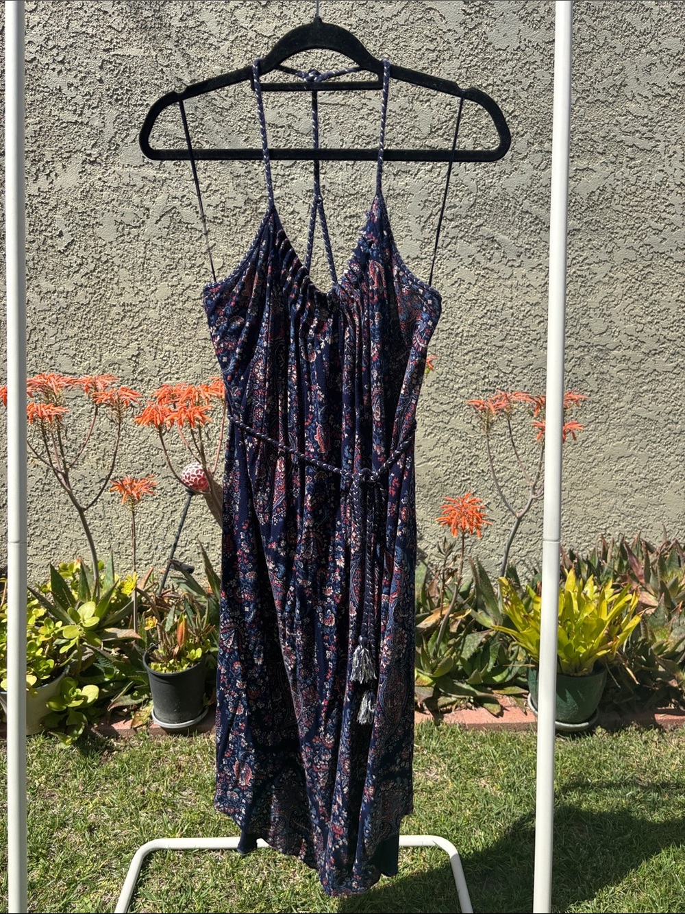 Lucky Brand Navy Floral Strappy Sundress